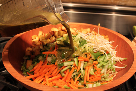 Honey Cilantro Noodle Salad with Chicken or Tofu*