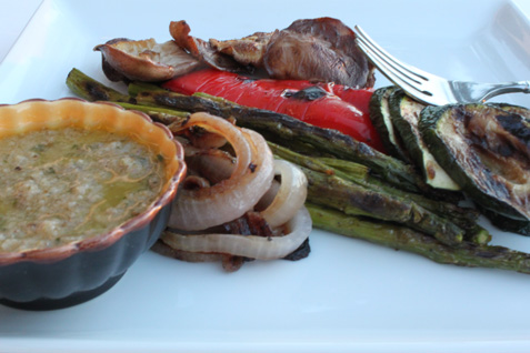 Grilled Veggies with Creamy Walnut Dip*